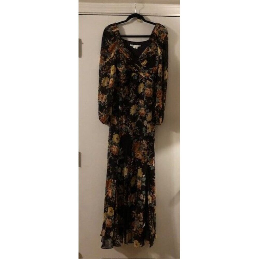 NWT $898 VERONICA BEARD RUNWAY AVANI BROWN FLORAL PRINT SILK MAXI DRESS SZ US 2 - Picture 8 of 10